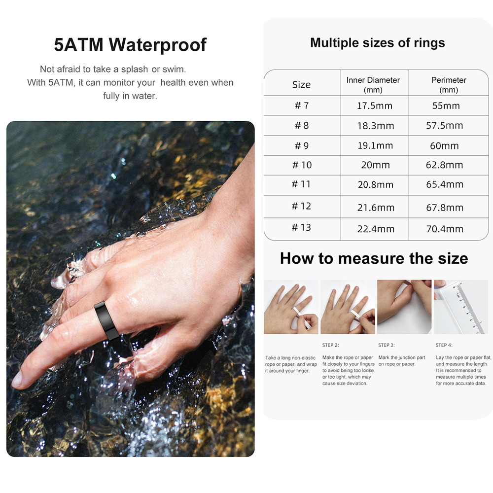 R09 Stainless Steel Smart Ring - đánh giá và giá Temperature Ring Skin