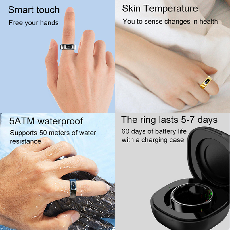 Smart Ring Men Women with Char - đánh giá và giá Temperature Ring Skin