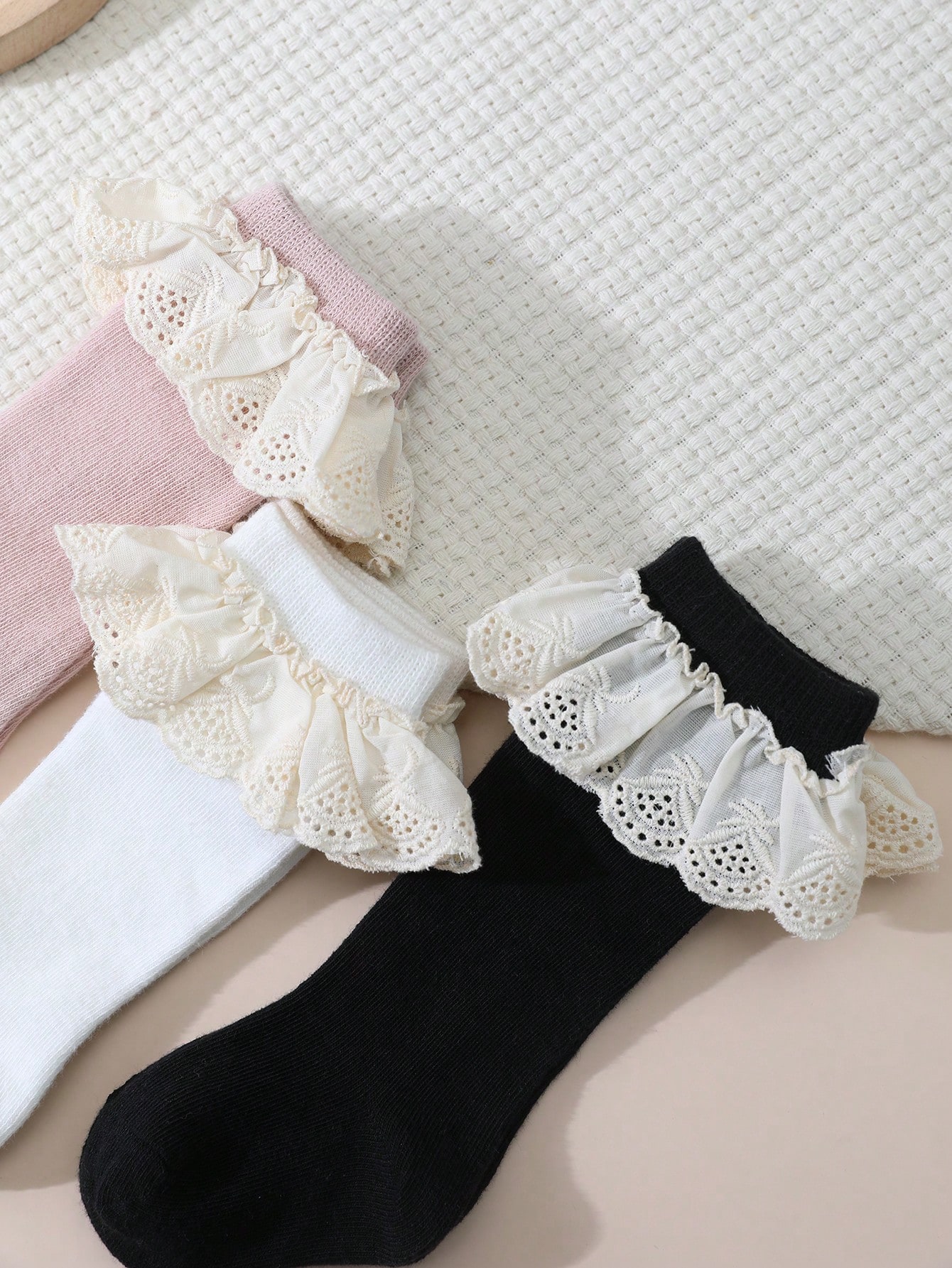 3Pairs Toddler Girls Lace Ruff - đánh giá và giá Baby Sock Oximeter