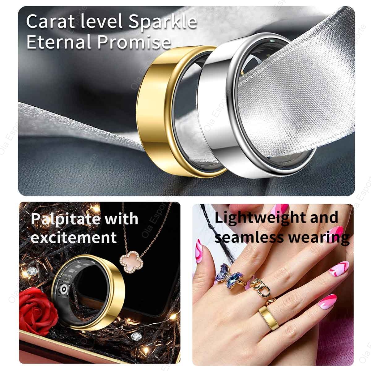 R09 Smart Ring Men Women with  - đánh giá và giá Temperature Ring Skin